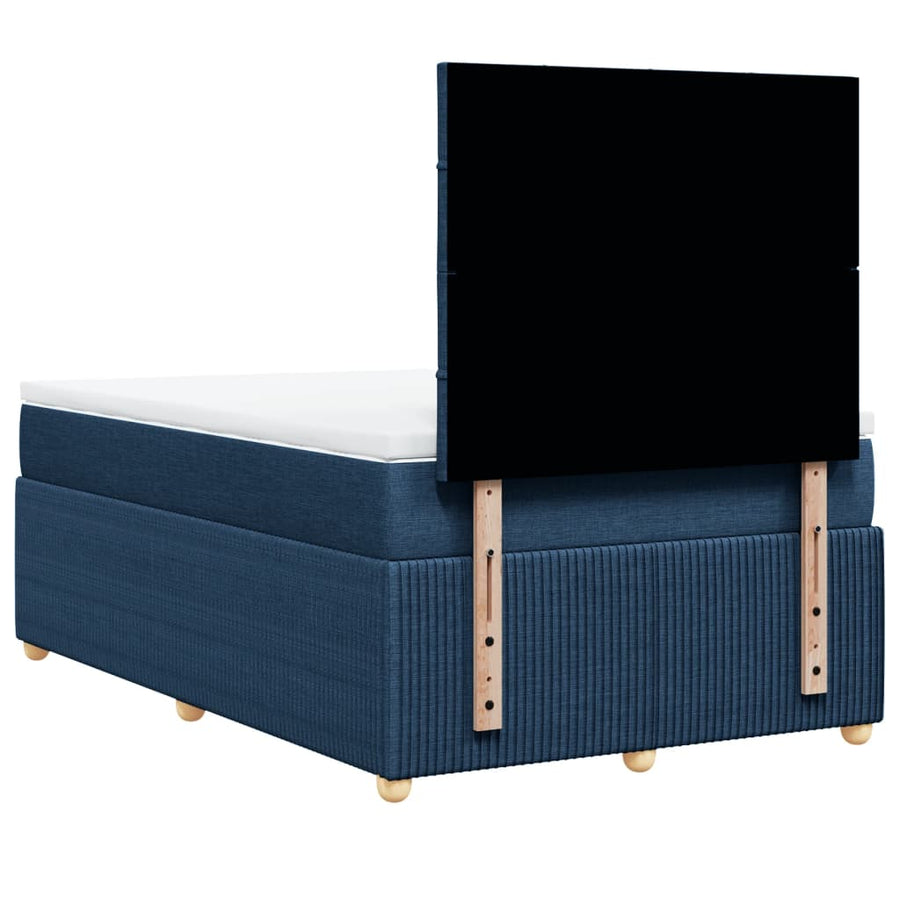 Boxspring met matras stof blauw 120x190 cm