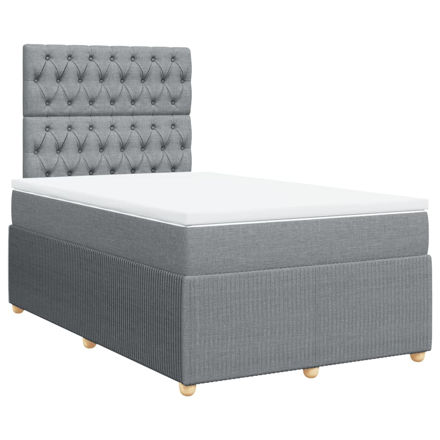 Boxspring met matras stof lichtgrijs 120x190 cm