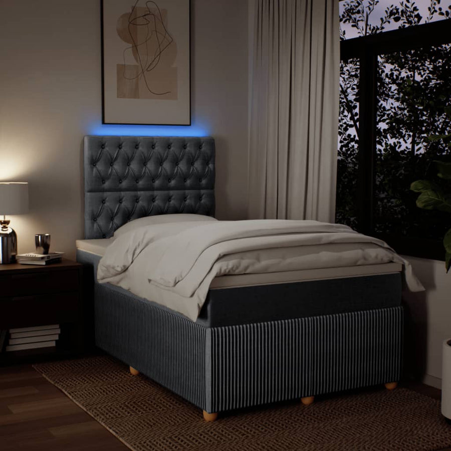 Boxspring met matras stof lichtgrijs 120x190 cm