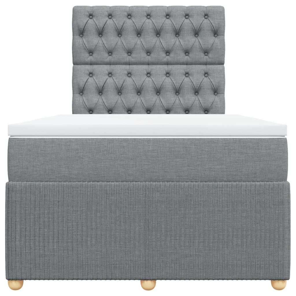 Boxspring met matras stof lichtgrijs 120x190 cm