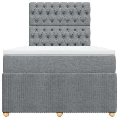 Boxspring met matras stof lichtgrijs 120x190 cm