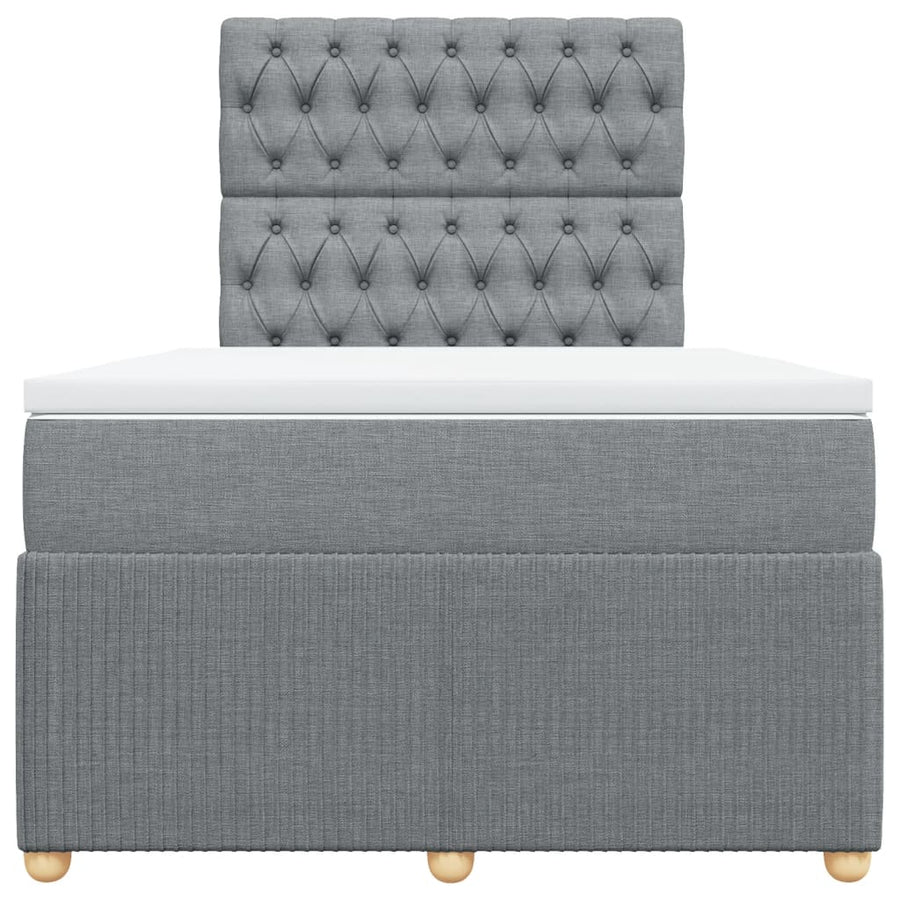 Boxspring met matras stof lichtgrijs 120x190 cm