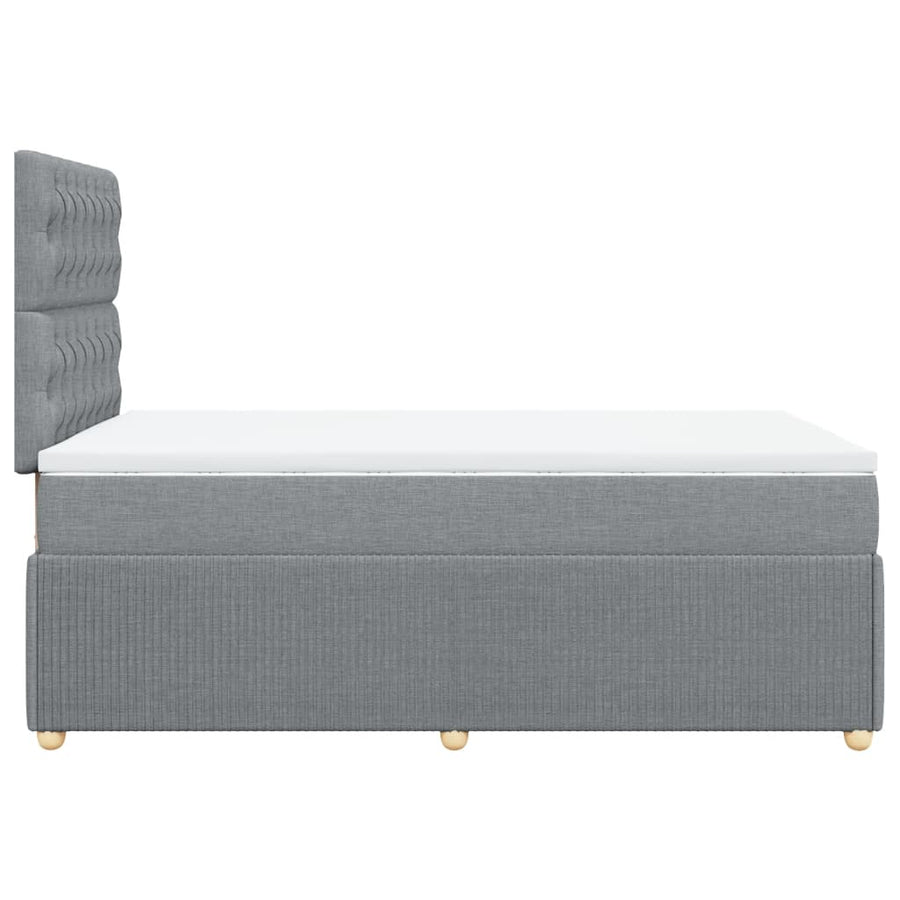 Boxspring met matras stof lichtgrijs 120x190 cm