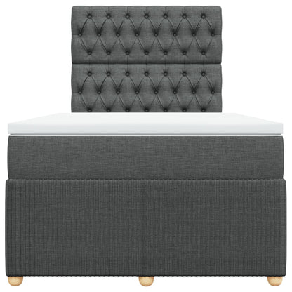 Boxspring met matras stof donkergrijs 120x190 cm