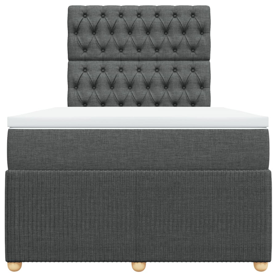Boxspring met matras stof donkergrijs 120x190 cm