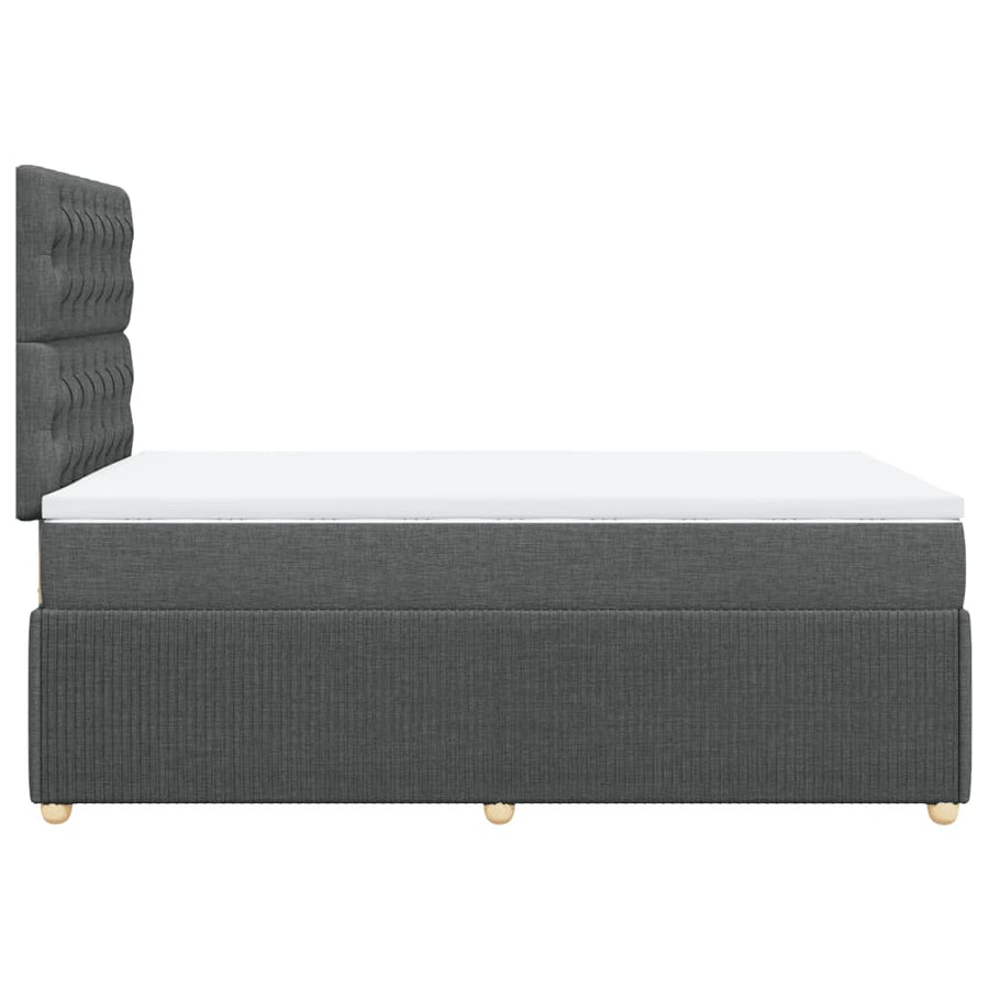 Boxspring met matras stof donkergrijs 120x190 cm
