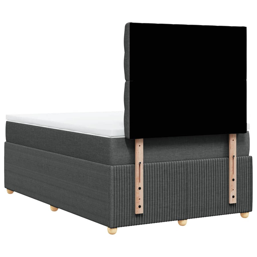 Boxspring met matras stof donkergrijs 120x190 cm