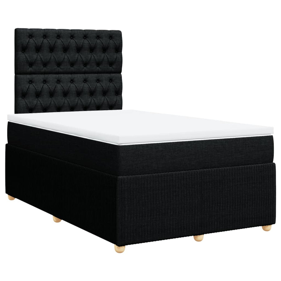 Boxspring met matras stof zwart 120x190 cm