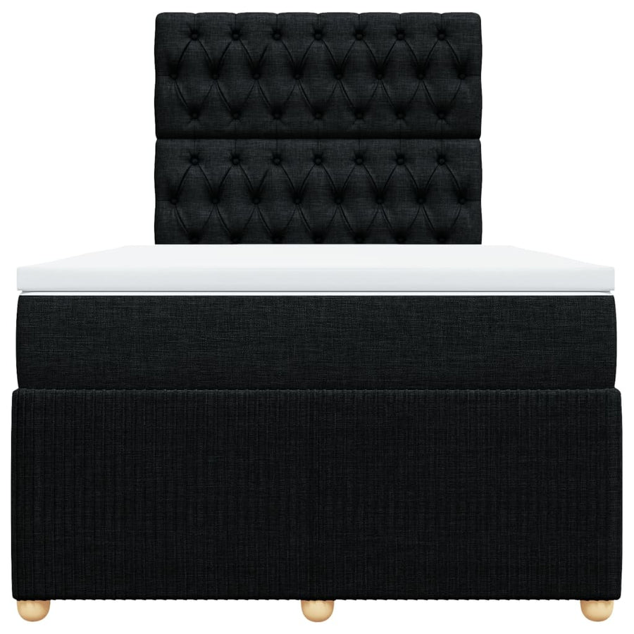 Boxspring met matras stof zwart 120x190 cm