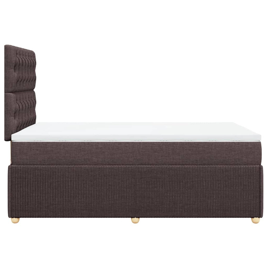 Boxspring met matras stof donkerbruin 120x190 cm