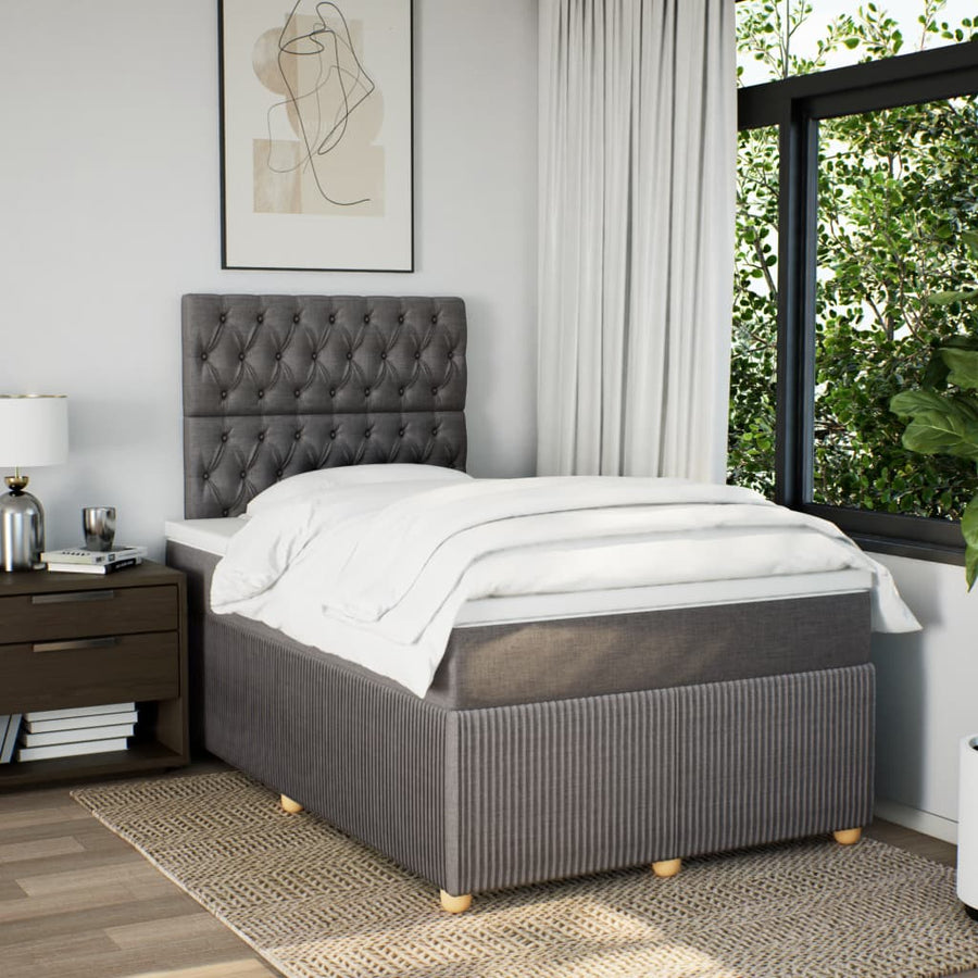 Boxspring met matras stof taupe 120x190 cm