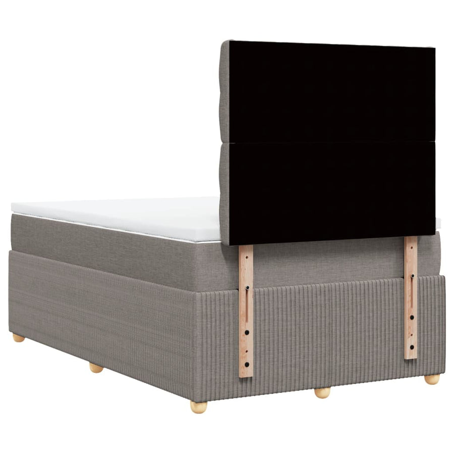 Boxspring met matras stof taupe 120x190 cm