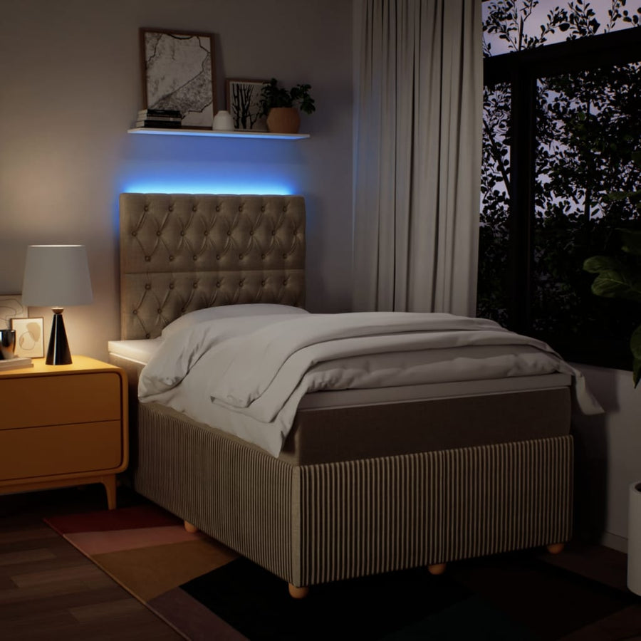 Boxspring met matras stof crèmekleurig 120x190 cm