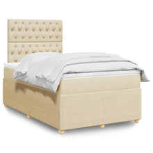 Boxspring met matras stof crèmekleurig 120x190 cm