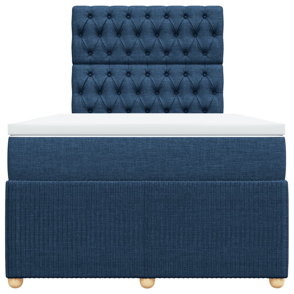 Boxspring met matras stof blauw 120x190 cm