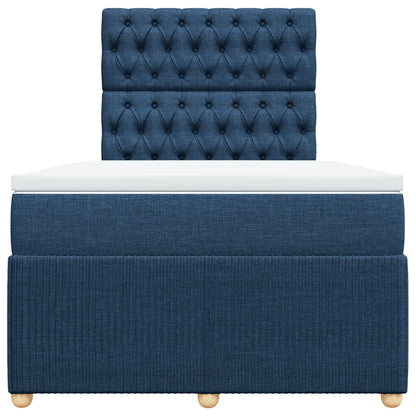 Boxspring met matras stof blauw 120x190 cm
