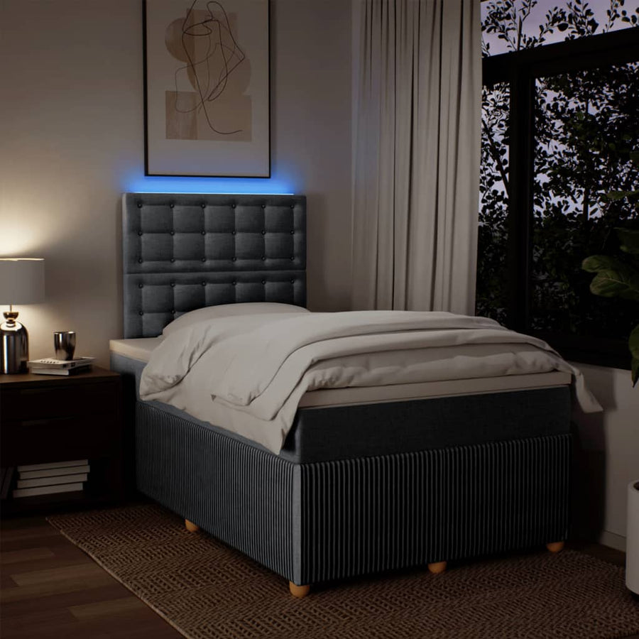 Boxspring met matras stof lichtgrijs 120x190 cm