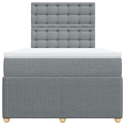 Boxspring met matras stof lichtgrijs 120x190 cm
