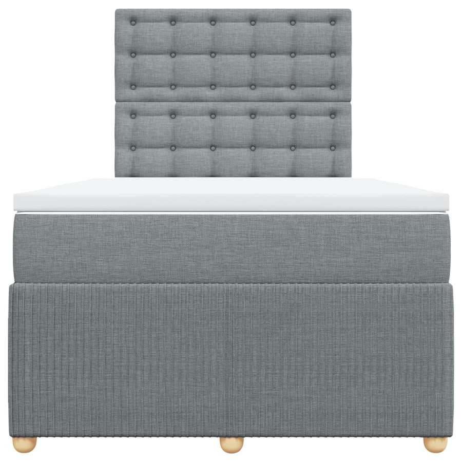 Boxspring met matras stof lichtgrijs 120x190 cm