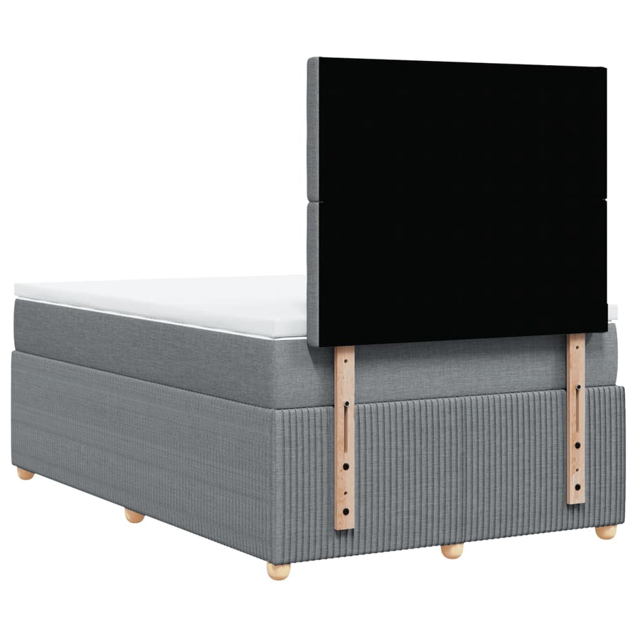 Boxspring met matras stof lichtgrijs 120x190 cm