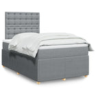 Boxspring met matras stof lichtgrijs 120x190 cm