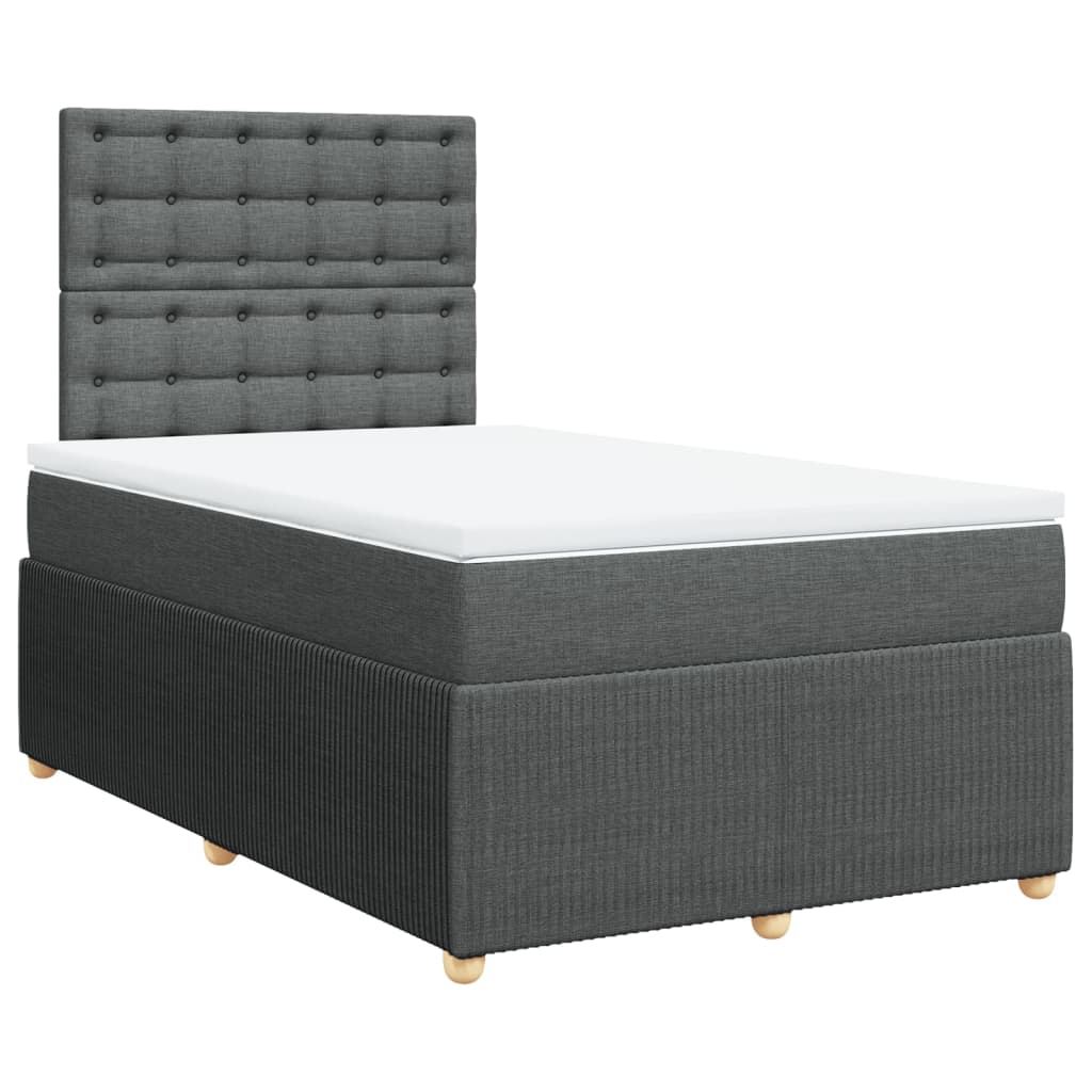 Boxspring met matras stof donkergrijs 120x190 cm