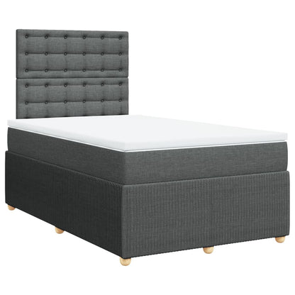Boxspring met matras stof donkergrijs 120x190 cm