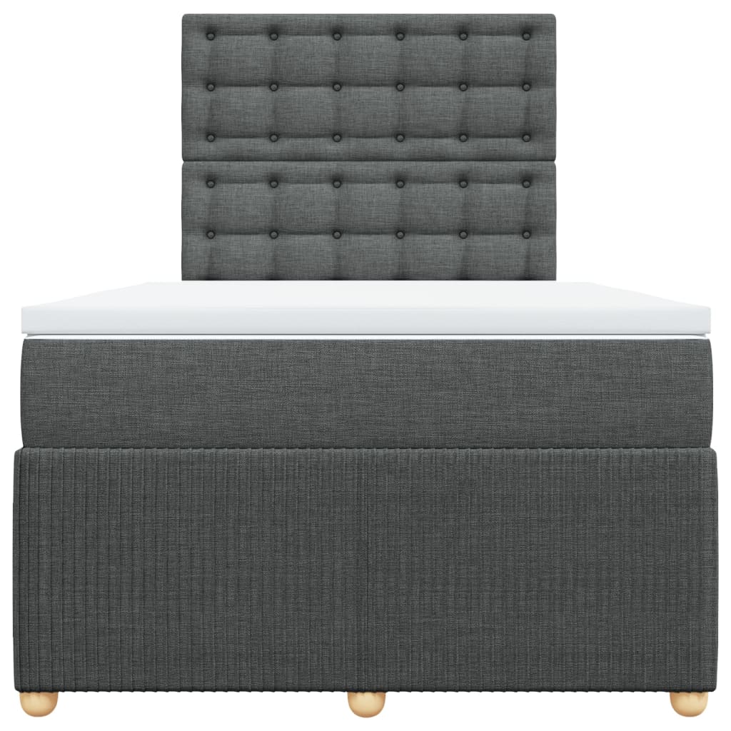 Boxspring met matras stof donkergrijs 120x190 cm
