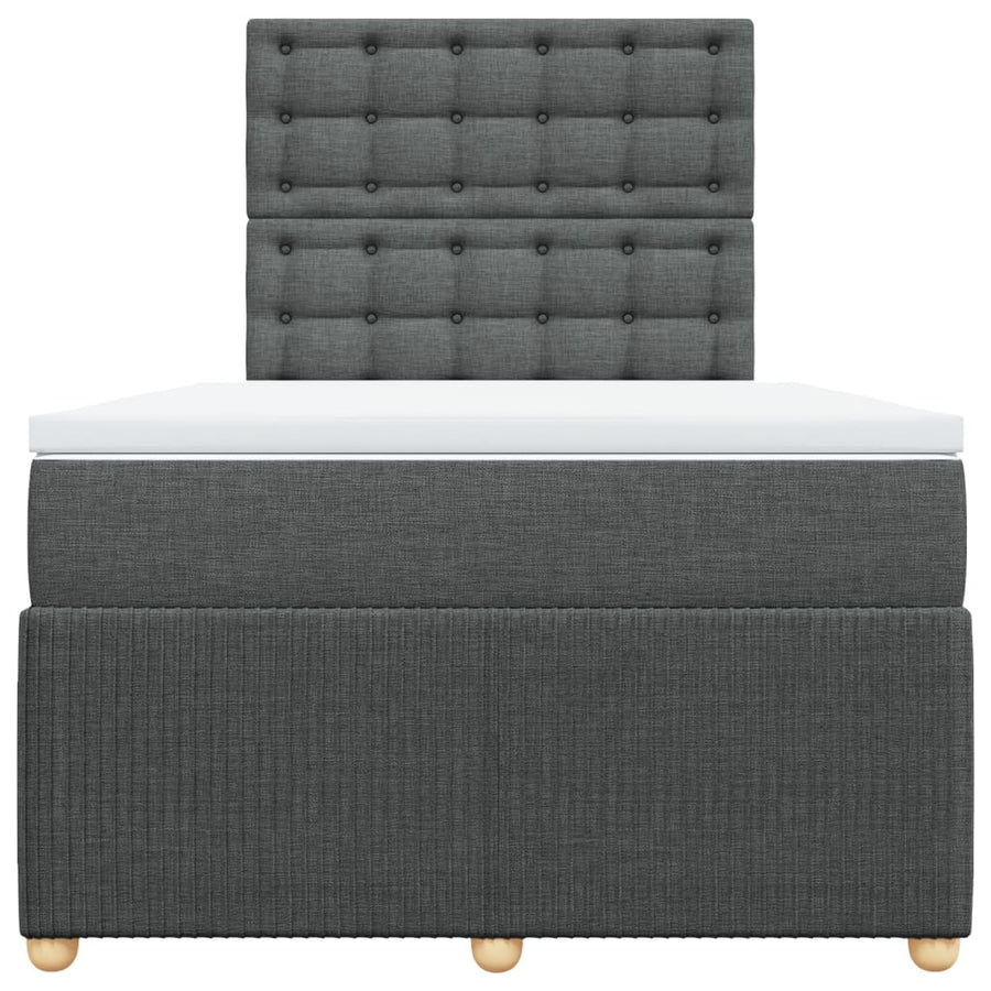 Boxspring met matras stof donkergrijs 120x190 cm