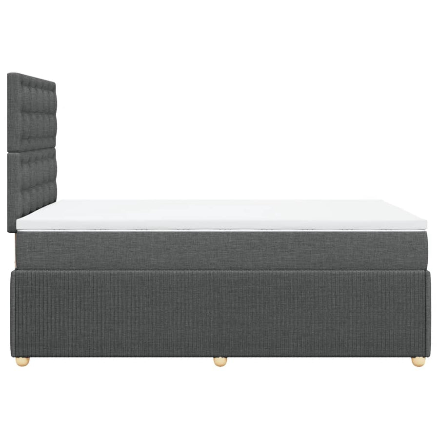 Boxspring met matras stof donkergrijs 120x190 cm