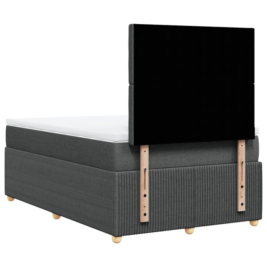 Boxspring met matras stof donkergrijs 120x190 cm