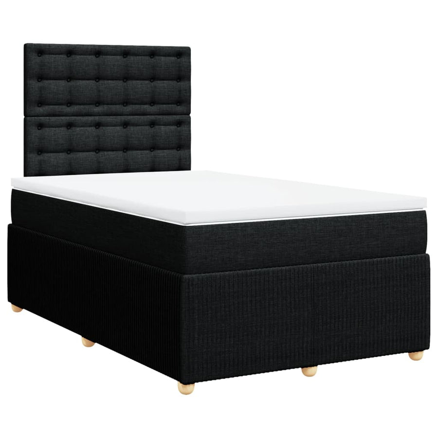 Boxspring met matras stof zwart 120x190 cm