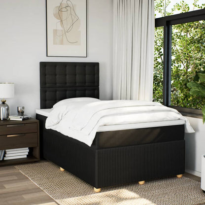 Boxspring met matras stof zwart 120x190 cm