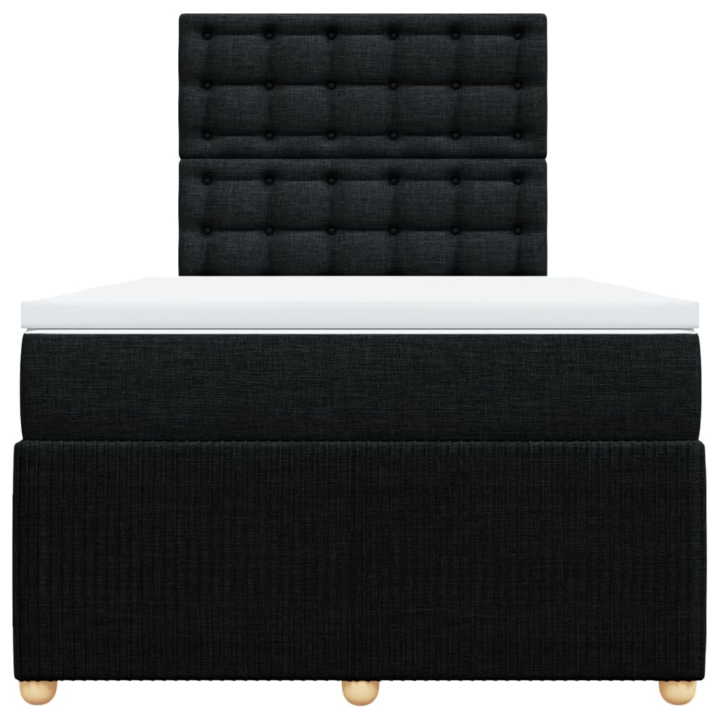 Boxspring met matras stof zwart 120x190 cm