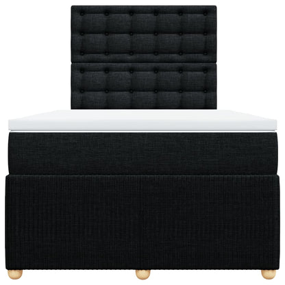 Boxspring met matras stof zwart 120x190 cm