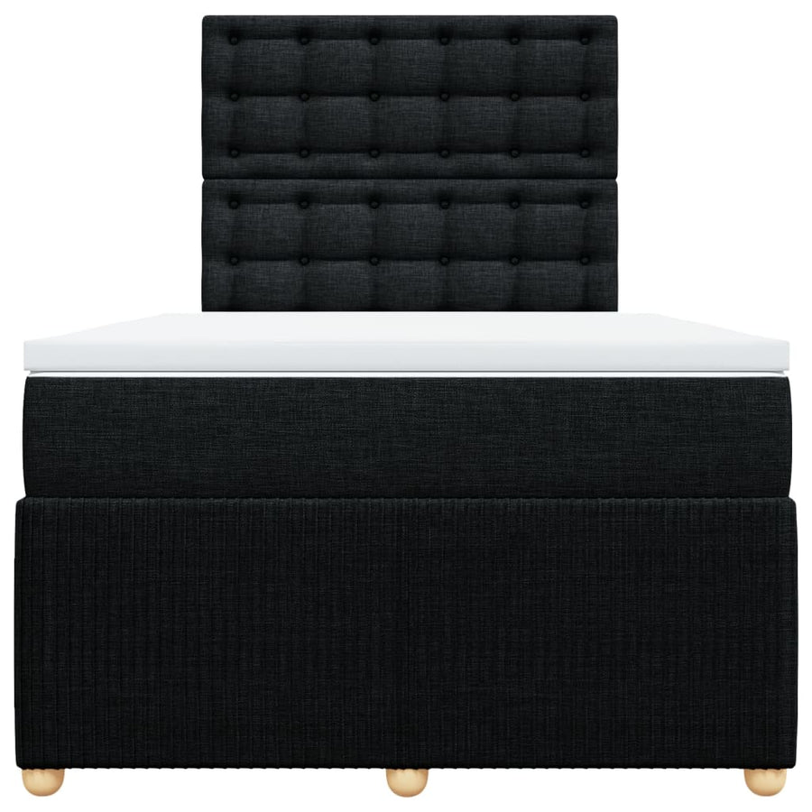Boxspring met matras stof zwart 120x190 cm
