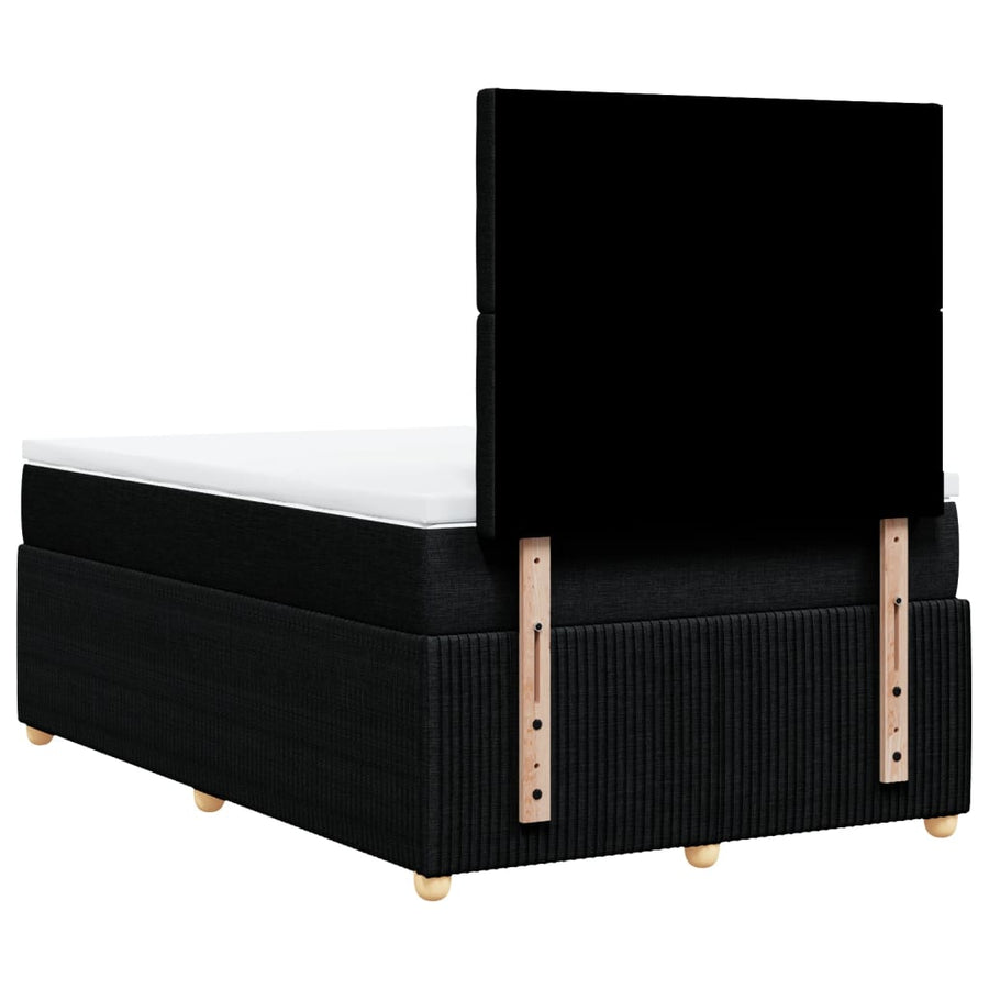 Boxspring met matras stof zwart 120x190 cm