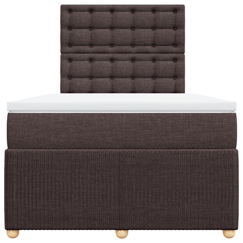 Boxspring met matras stof donkerbruin 120x190 cm