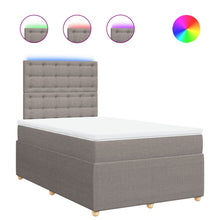 Boxspring met matras stof taupe 120x190 cm