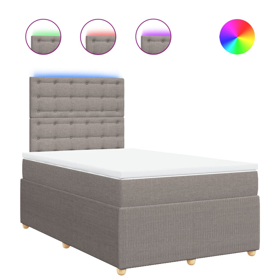 Boxspring met matras stof taupe 120x190 cm