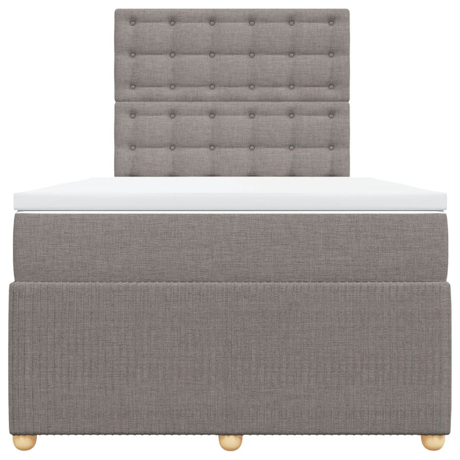 Boxspring met matras stof taupe 120x190 cm