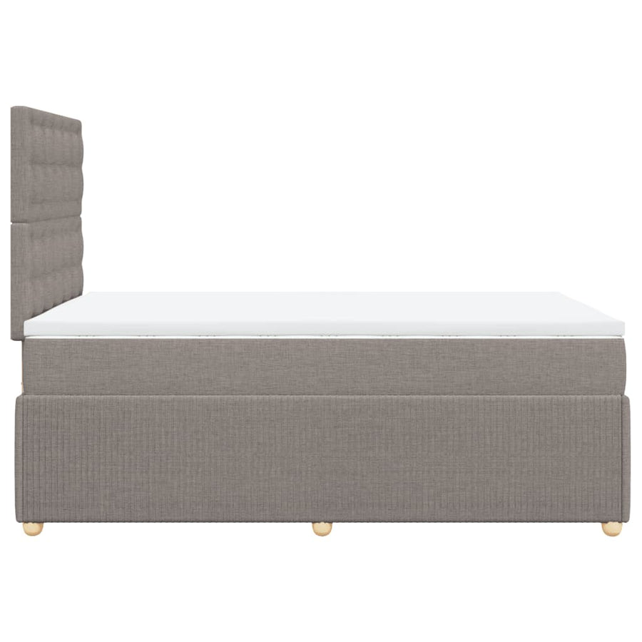 Boxspring met matras stof taupe 120x190 cm