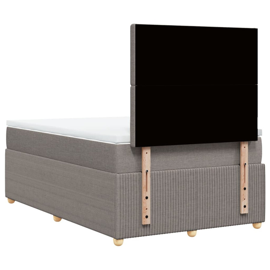 Boxspring met matras stof taupe 120x190 cm