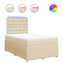 Boxspring met matras stof crèmekleurig 120x190 cm