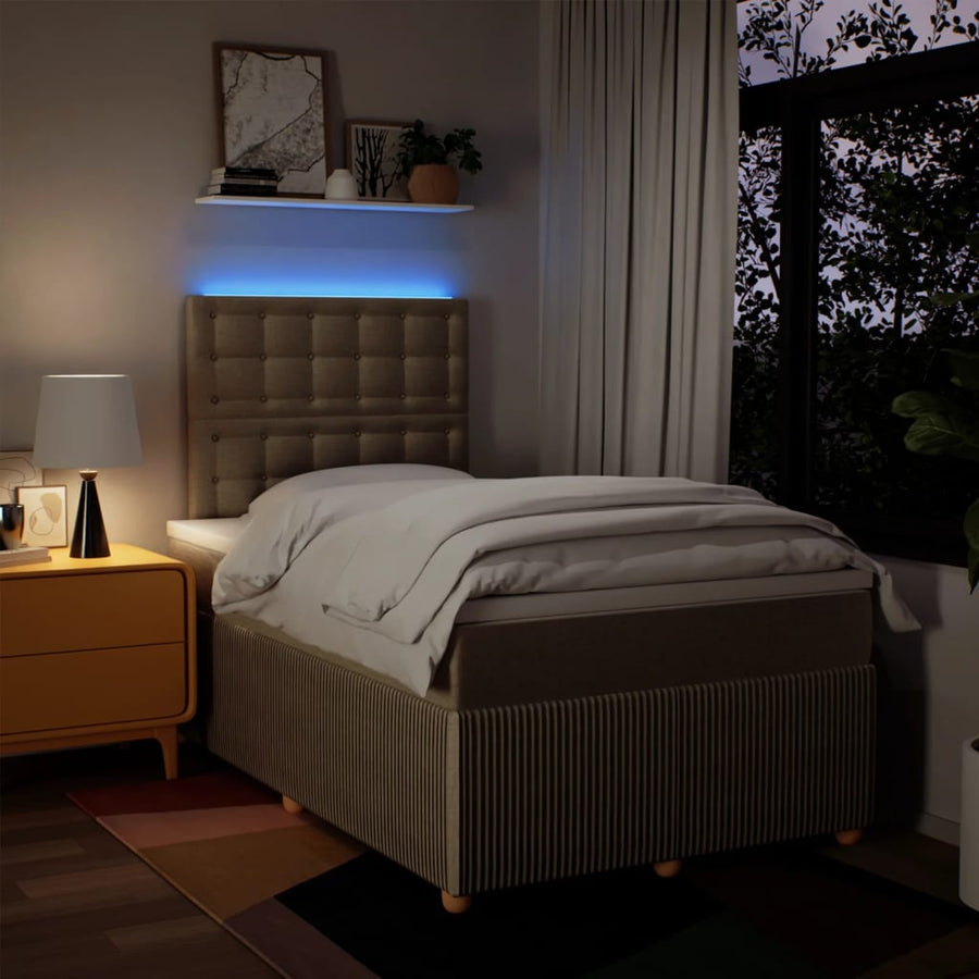 Boxspring met matras stof crèmekleurig 120x190 cm