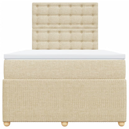 Boxspring met matras stof crèmekleurig 120x190 cm