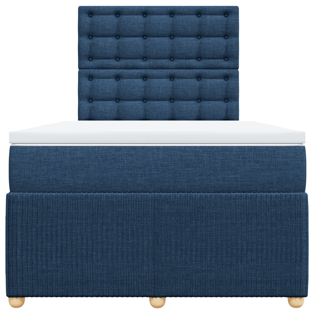 Boxspring met matras stof blauw 120x190 cm