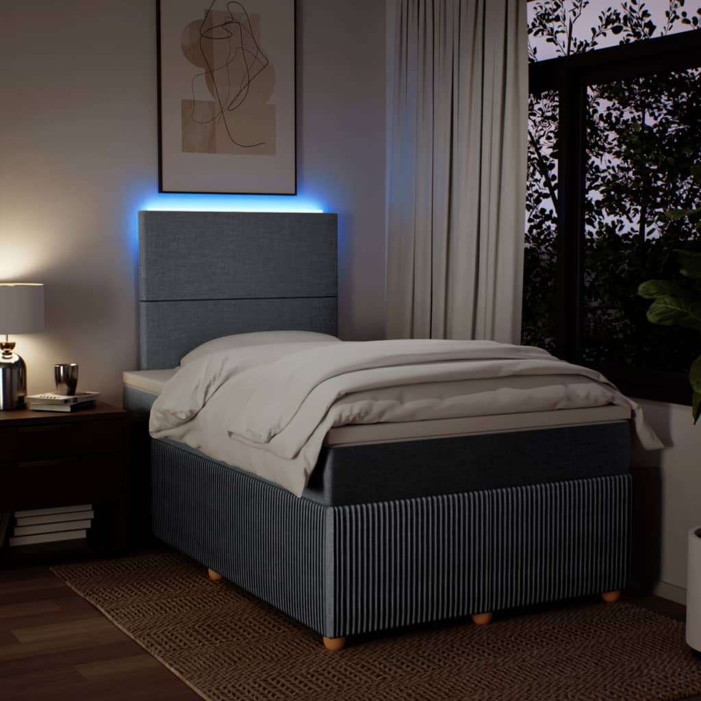 Boxspring met matras stof lichtgrijs 120x200 cm