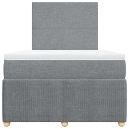 Boxspring met matras stof lichtgrijs 120x200 cm