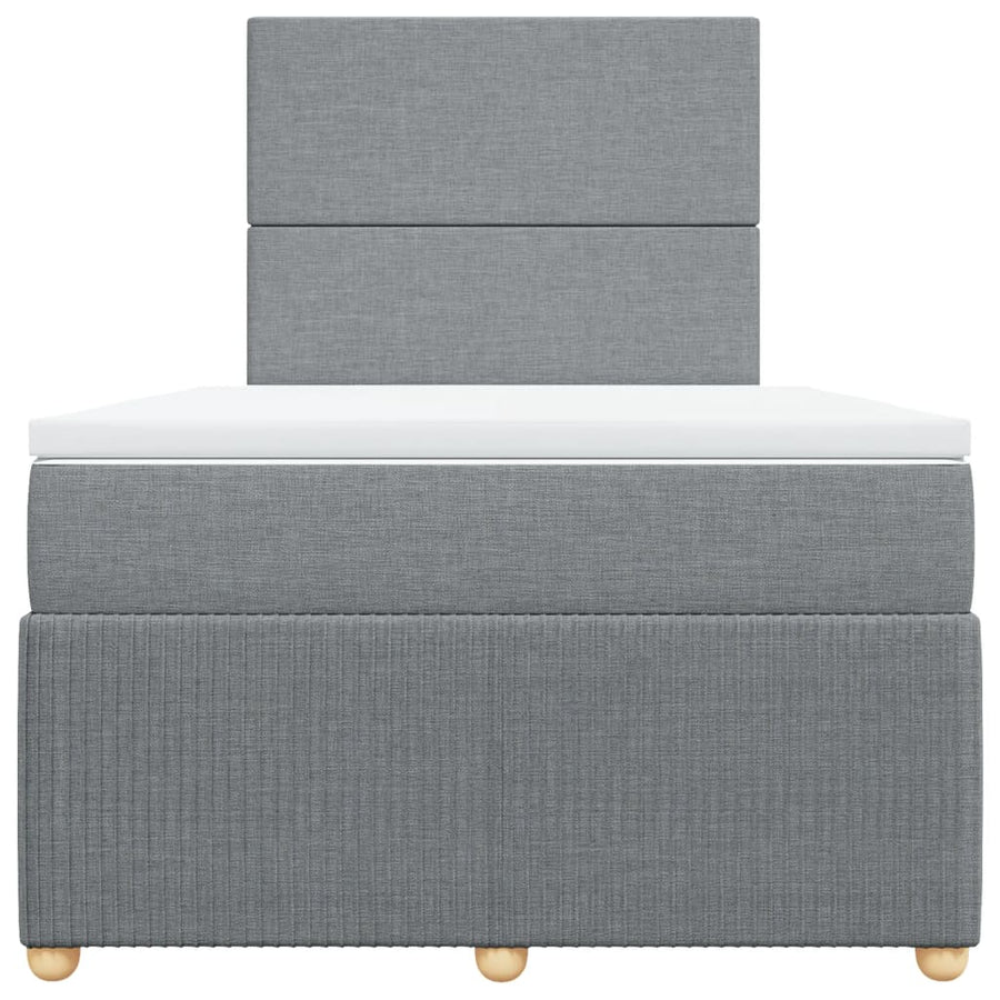 Boxspring met matras stof lichtgrijs 120x200 cm